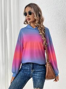 SHEIN LUNE Của phụ nữ Biến đổi dần Thả vai Áo nỉ có mũ - Nhiều màu - Xem 1