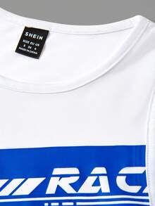 SHEIN Coolane 字母圖案短款背心 - 白色 - 查看 4