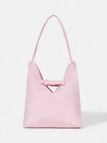 SHEIN MOD 粉紅女用蝴蝶結細部 Hobo 包 - 粉色 - 查看 1