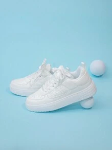 Fashionable Versatile Casual Skateboard Shoes, Solid Color Canvas Sneakers, Suitable For Daily Wear, Back To School, Campus, Student