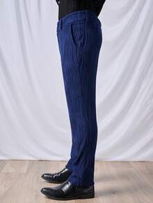 Manfinity NiteLyfe 男士針織長褲帶口袋 - 藏蓝色 - 查看 6