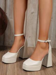 Của phụ nữ Giày cao gót Giày nữ Baotou - Màu be - Xem 1