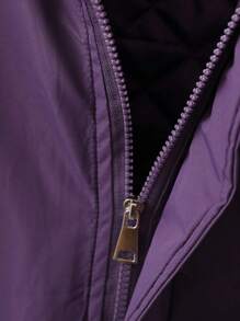 SHEIN Casaco Grosso Feminino Com Gola Com Aba E Bolso Grosso