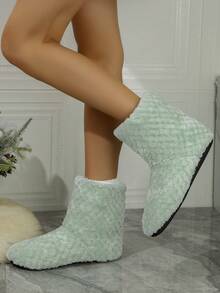 Dép đi trong nhà mềm mại ấm áp cho nữ, giày đi trong nhà thanh lịch có đế massage và chống trượt, thoải mái cho phụ nữ - màu xanh lá - Xem 5