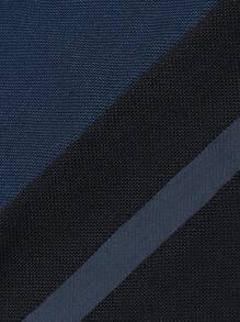 Manfinity Homme 男士条纹印花 Polo 衫、男士双色 Polo 衫、男士拼色 Polo 衫、男士蓝黑 Polo 衫 - 藏蓝色 - 查看 4