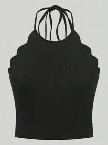 SHEIN Essnce 3pcs Của phụ nữ Màu thuần Halter Neck Áo ba lỗ - Nhiều màu - Xem 4