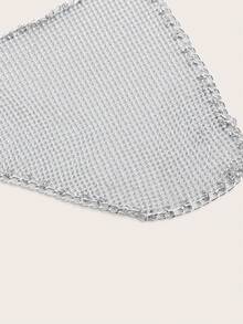 SHEIN BAE Gorgeous Women's Chain Strap Halter Neck Top With Rhinestone Embellishment - Silver - View 5