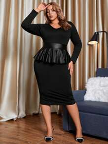 Celure Của phụ nữ Kích thước lớn Đen Váy bodycon - màu đen - Xem 5