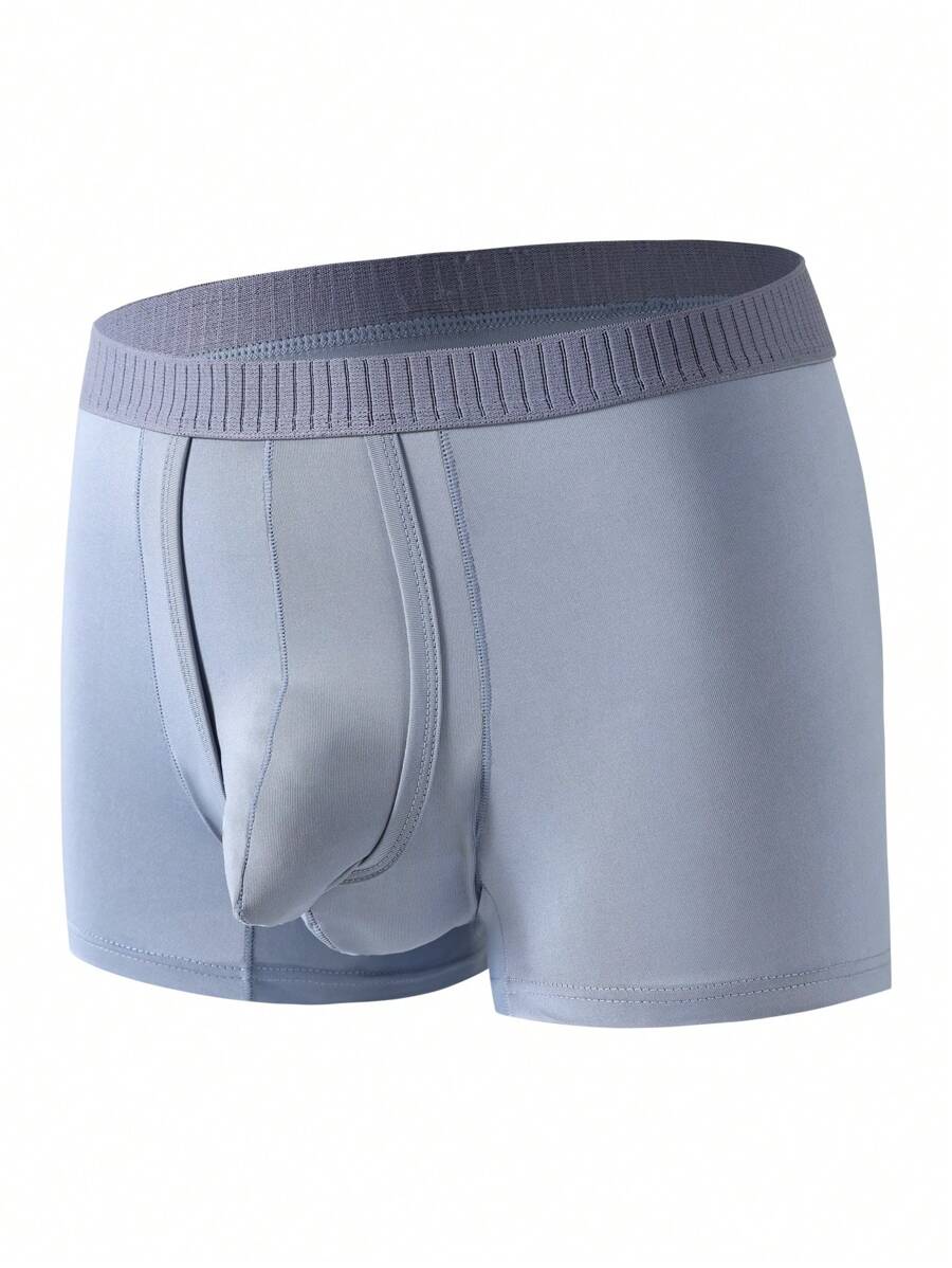 Boxeador De Hombre Bloque De Color Briefs - Neblina azul - Ver 1