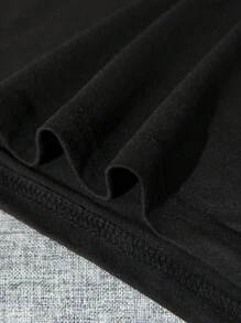 Manfinity Homme Camiseta Con Parches Para Hombres - Negro - Ver 5