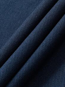 Manfinity Homme 男士条纹印花 Polo 衫、男士双色 Polo 衫、男士拼色 Polo 衫、男士蓝黑 Polo 衫 - 藏蓝色 - 查看 7