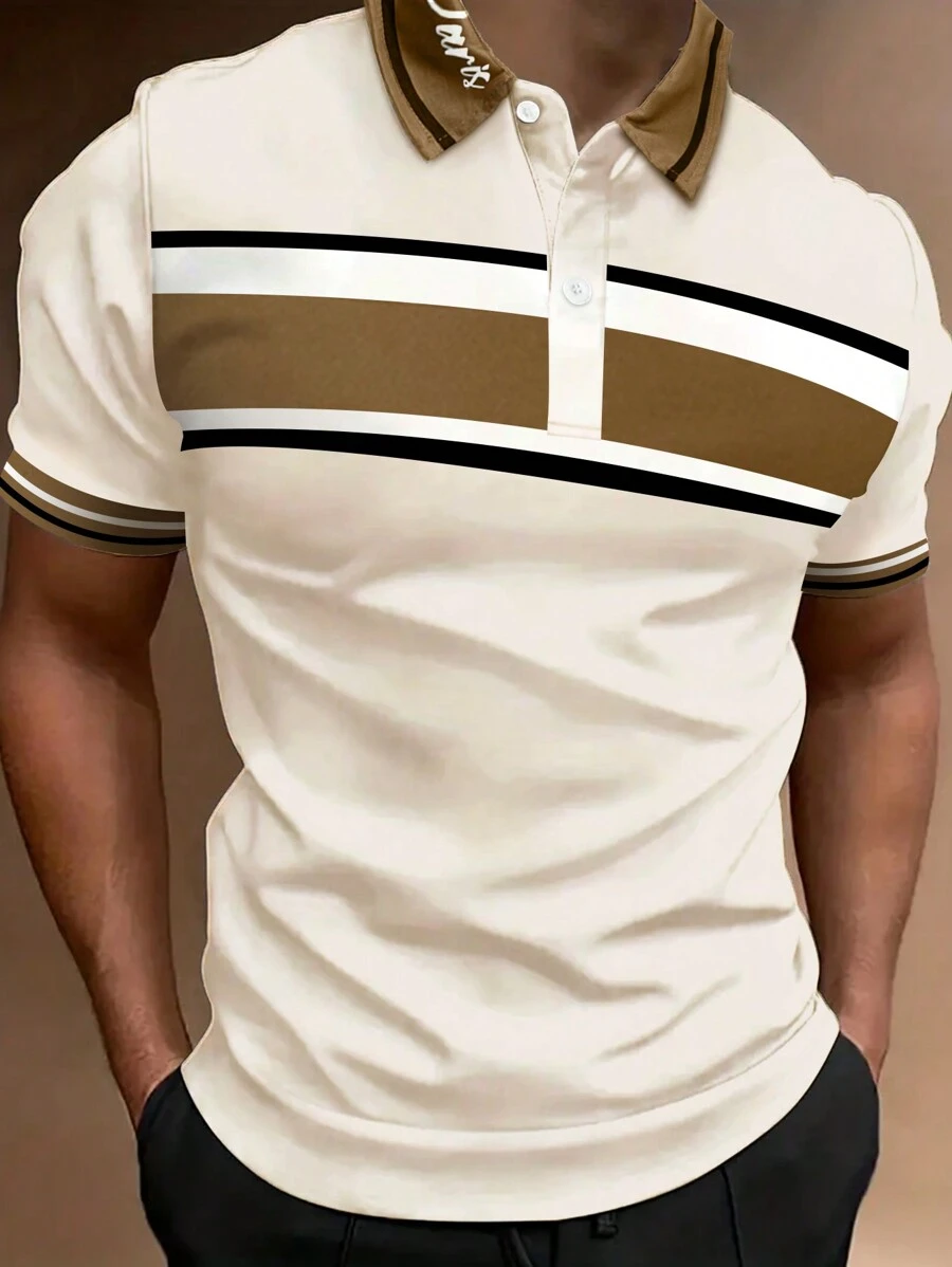 Manfinity Homme Nam Khối màu Áo polo - Nhiều màu - Xem 1