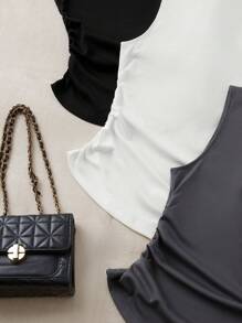 SHEIN LUNE Women's Solid Color Sleeveless Tank Top For Summer Three Pieces - Multicolor - View 6