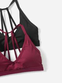 Menodora SHEIN Sport 女士背部多帶支撐運動內衣 - 彩色 - 查看 3