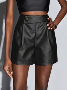 Maija 女士們時尚短褲帶鈕扣細節 - 黑色 - 查看 1