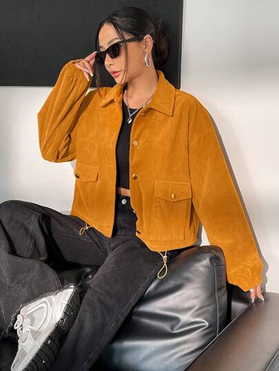 Flirla Women's Drop Shoulder Jacket | SHEIN USA