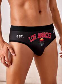 Men's Crown And Letter Print Briefs - Multicolor - View 6