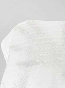 SHEIN EZwear White Knitted Women's Shoulder Strap Top - White - View 6