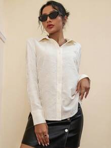 Aveloria Random Jacquard Long-Sleeved Shirt Fall Cloth For Women