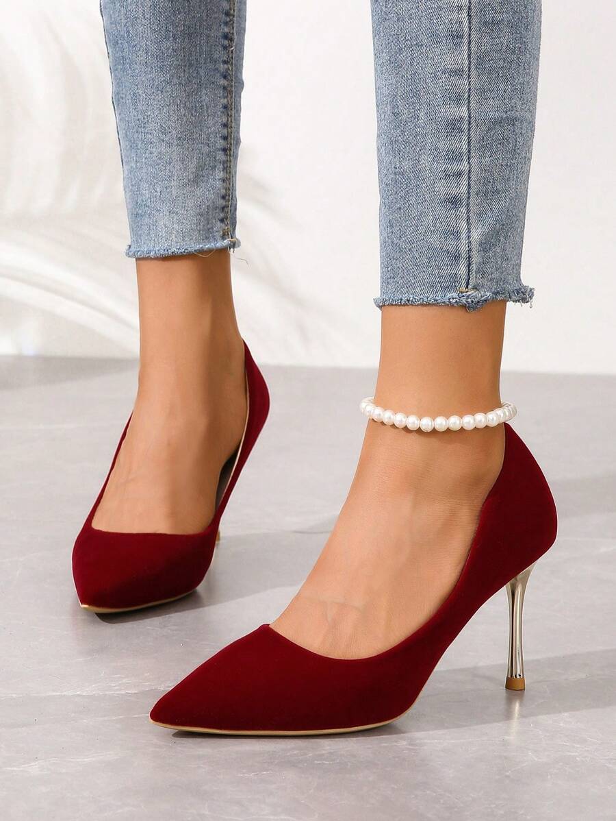 女婚鞋時尚高跟鞋舒適春秋款簡約百搭適合聚會大尺碼