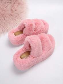 Dép xỏ ngón đế dày màu hạt dẻ nâng cao mới cho nữ, dép xỏ ngón hở mũi thoải mái, dép xỏ ngón hình chữ thập, họa tiết da báo, trang phục ngoài trời thời trang - Màu Hồng  Dưa hấu - Xem 7