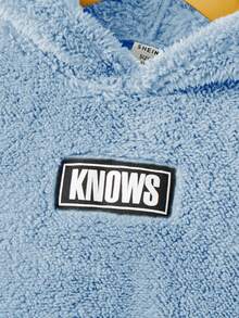 SHEIN Bộ đồ lót giữ nhiệt thông thường có mũ trùm đầu sang trọng dành cho nam giới, 2 chiếc - Màu xanh lam - Xem 3