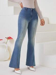 SHEIN Privé Slim Flared Jeans