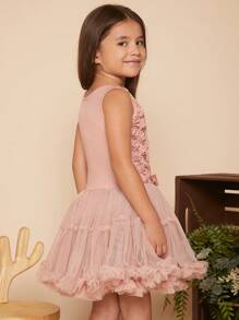 Little Girls' Pink Dress - Pink - View 8