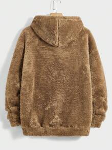 Manfinity Campus Court Aesthetic Post--Men's Loose Fit Minimalist Letter Printed Sweatshirt - Camel - View 2