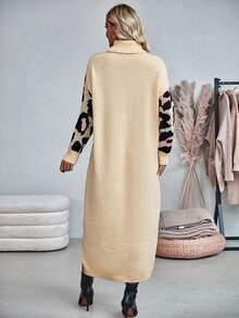 SHEIN LUNE Của phụ nữ In hoa Báo Áo cao cổ Đầm Áo len - Nhiều màu - Xem 2