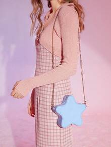 SHEIN MOD Cute Funny Star Design Jelly Bag Crossbody Bag - Blue - View 5