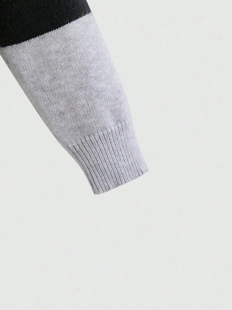 Girls' Contrast Color Drop Shoulder Cardigan