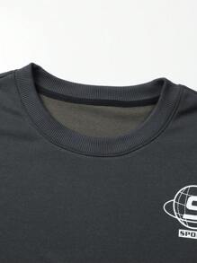 Gym Rark Boyfriend Style Men's Simple Solid Color Sports Sweatshirt Boyfriend Style Men Sweatshirt - Dark Grey - View 5