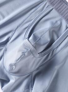 Boxeador De Hombre Bloque De Color Briefs - Neblina azul - Ver 4