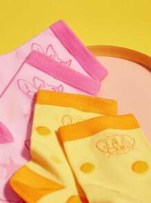 TOM & JERRY X SHEIN Thick Soft Absorbent Cute Mid-calf Socks Suitable For School, 2pairs/set - Multicolor - View 8