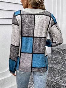 SHEIN Clasi Tay áo lồng đèn Khối màu Áo thun - Nhiều màu - Xem 2