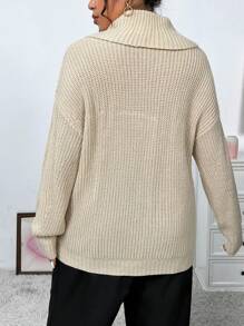 Celure Suéter Tipo Jersey Con Hombros Caídos Y Color Liso De Talla Grande