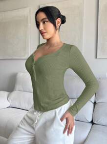 SHEIN SXY Camiseta Sólida De Color Para Mujer