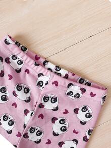 Baby Girl Snug Fit Pajama With Panda Print - Hot Pink - View 3
