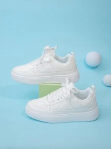 Fashionable Versatile Casual Skateboard Shoes, Solid Color Canvas Sneakers, Suitable For Daily Wear, Back To School, Campus, Student
