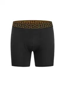 Men 5pcs Geo Graphic Tape Boxer Brief - Black - View 3