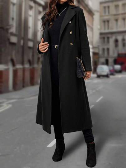 SHEIN LUNE ダブルブレスト レディース ウール コート | SHEIN JAPAN