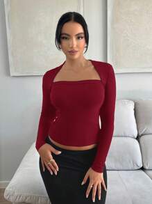 SHEIN SXY Fall Casual Sexy Women's Long Sleeve T-Shirt