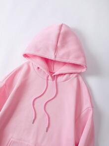 SHEIN EZwear 女士印花運動衫 - 淺粉色 - 查看 3