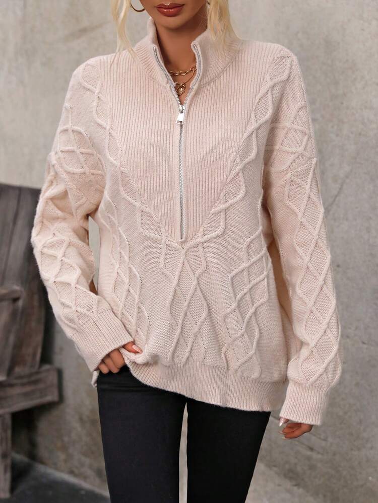 Women's Turtleneck Half Zipper Pullover Sweater