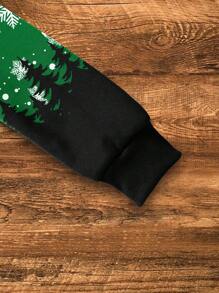 SHEIN EZwear 女士聖誕印花運動衫 - 彩色 - 查看 3