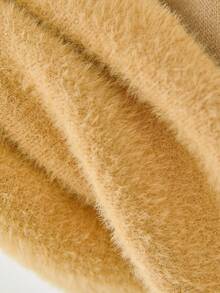 男童纯色保暖衬里毛衣 - 卡其色 - 查看 5