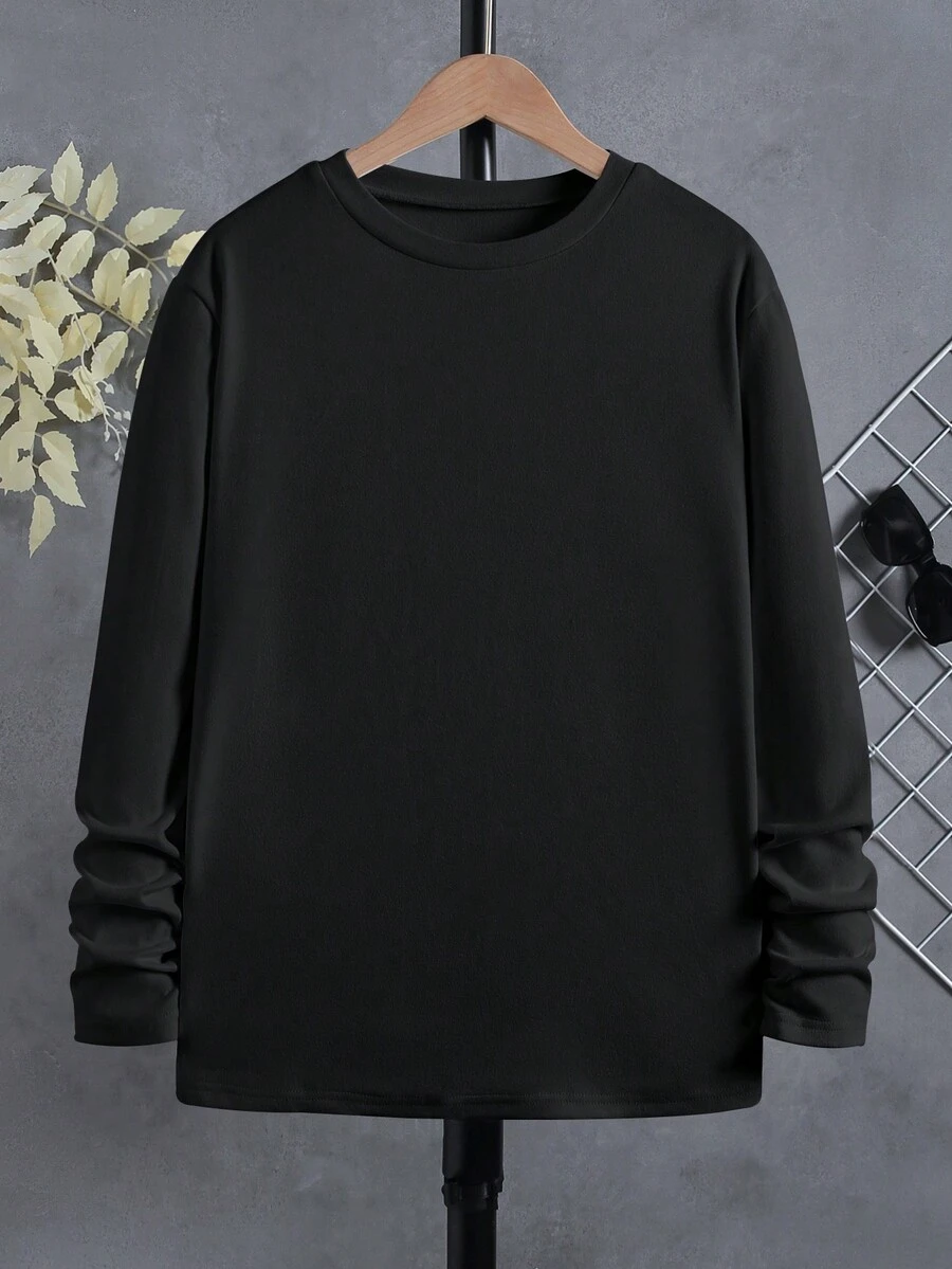 男孩純色 T 卹 - 黑色 - 查看 1