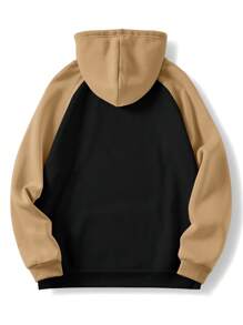 Nam Kích thước lớn Khối màu Hoodie Với Mẫu - Nhiều màu - Xem 2