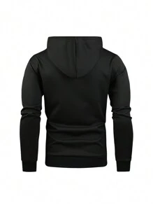 Manfinity Sport Corelite Áo nỉ thể thao nam có mũ trùm đầu, in họa tiết độc đáo, dây rút. - màu đen - Xem 2